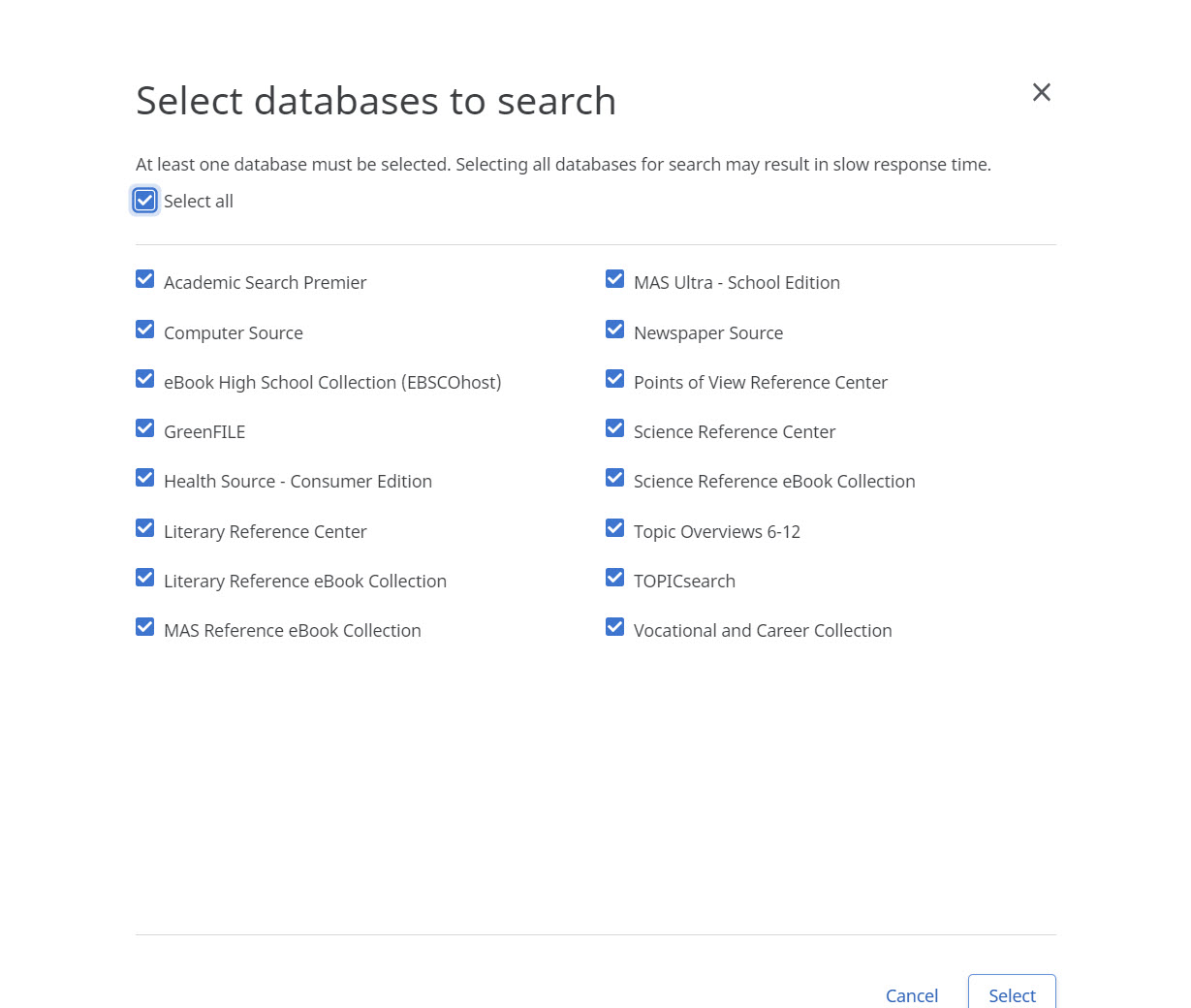 UpdatedSelectDatabases